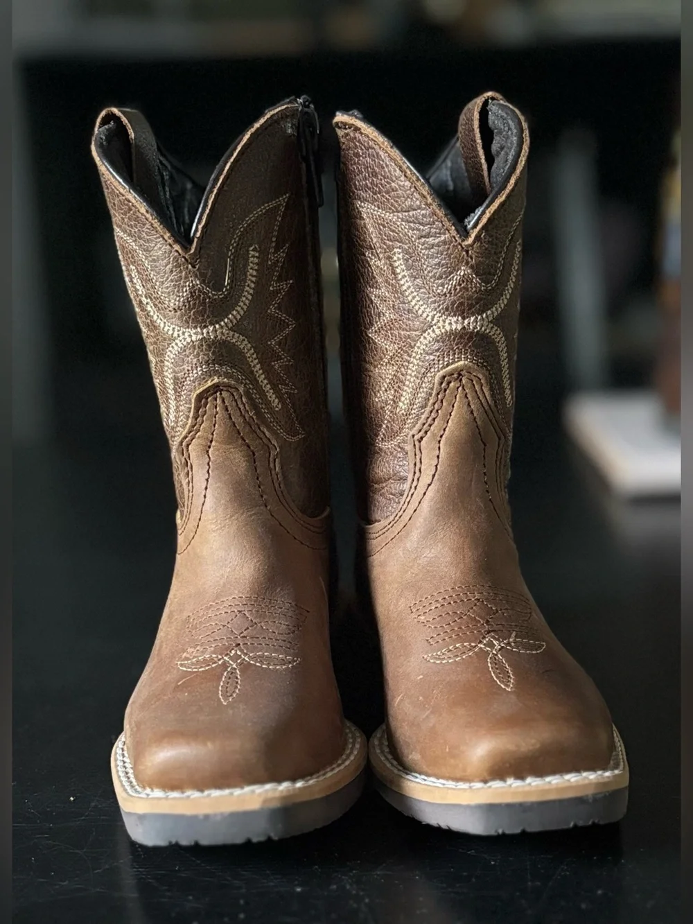 J.B. Dillon Toddler 7.5 Western Cowboy Boots Brown Leather